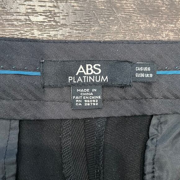 ABS PLATINUM Curved Stitch Black Trousers Size 6 - Picture 6 of 10